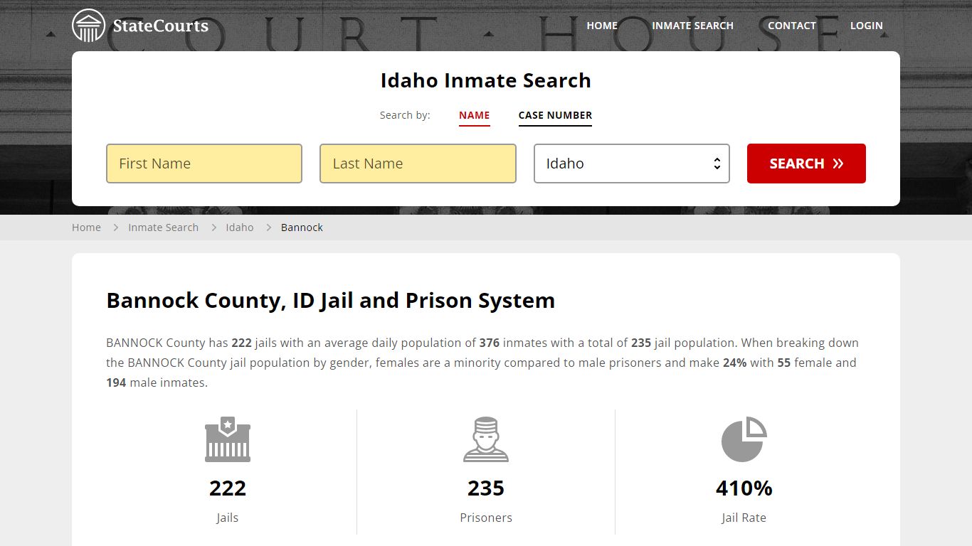 Bannock County, ID Inmate Search - StateCourts
